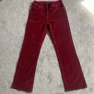 MAROON WIDE LEG FLARED CORDUROY PANTS